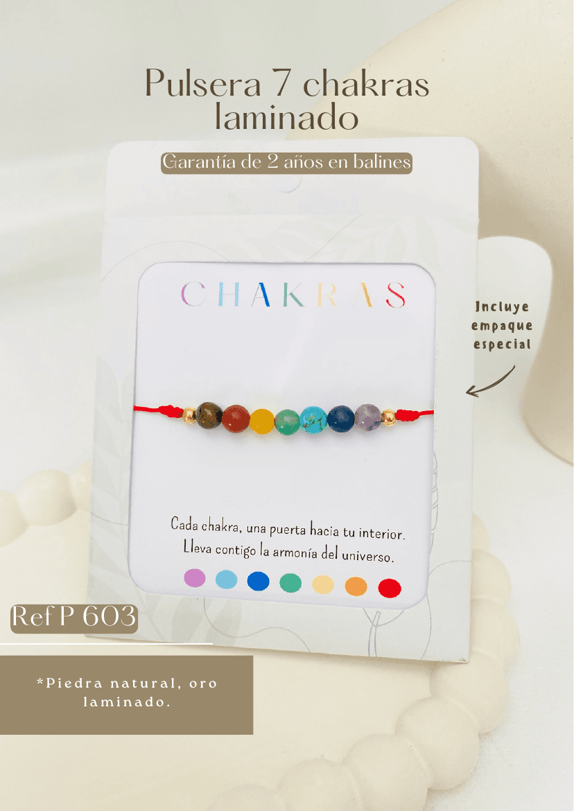 Pulsera 7 chakras laminado