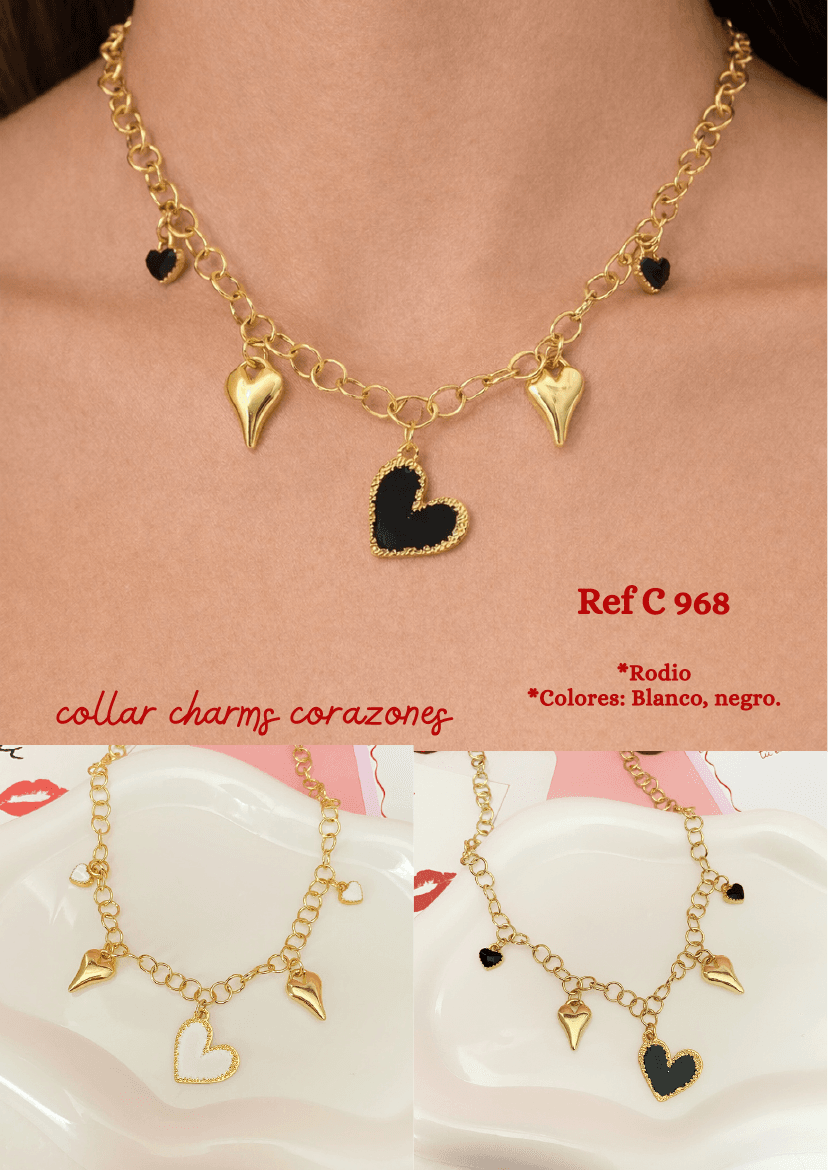 Collar charms corazones